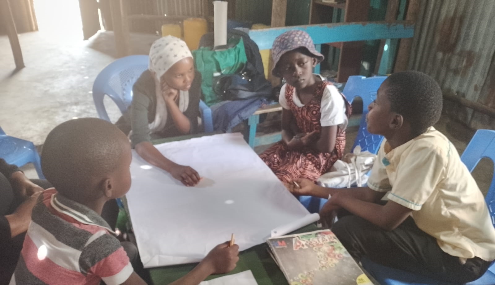 Image of children using computers in a digital learning hub